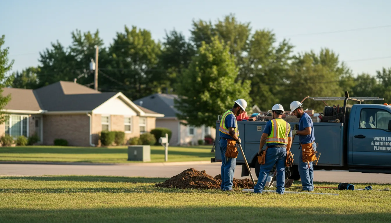 Residential water line and bathroom plumbing service in Hermitage, PA